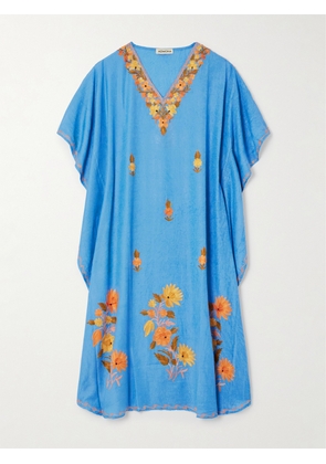 Admona - Embroidered Woven Kaftan - Blue - S/M,L/XL