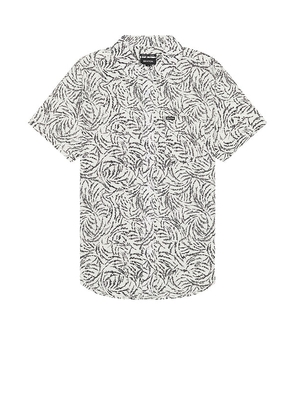 Brixton Charter Print Short Sleeve Shirt in White. Size M, S, XL/1X.