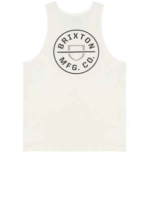 Brixton Crest Tank Top in White. Size M, S, XL/1X.