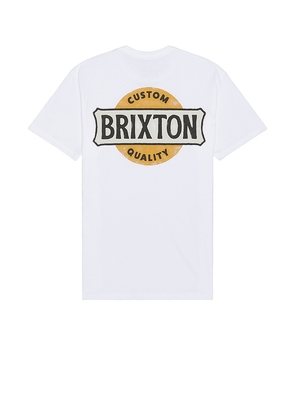 Brixton Wendall Short Sleeve Tailored Tee in White. Size M, S, XL/1X.