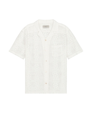 ALLSAINTS Caleta Shirt in White. Size M, S, XL/1X, XXL/2X.