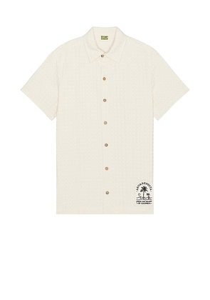 Agua Bendita Jack Cipres Shirt in Beige. Size M, S, XL.