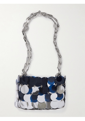 Rabanne - Sparkle Pailette-embellished Satin Shoulder Bag - Blue - One size