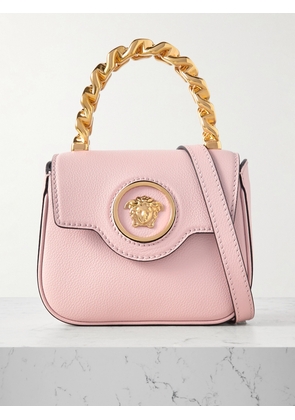 Versace - Embellished Textured-leather Shoulder Bag - Pink - One size