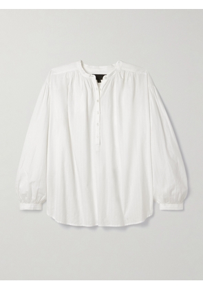Nili Lotan - Neville Striped Cotton-voile Blouse - Ivory - x small,small,medium,large,x large