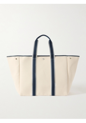 RUE de VERNEUIL - Cruise Line Traversée Large Leather- And Webbing-trimmed Canvas Tote - White - One size