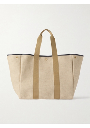 RUE de VERNEUIL - Traversée Large Leather- And Webbing-trimmed Canvas Tote - Neutrals - One size