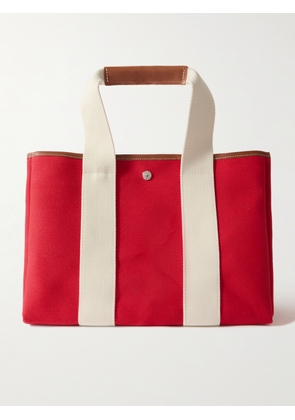 RUE de VERNEUIL - St Paul Traversée Medium Leather- And Webbing-trimmed Canvas Tote - Red - One size