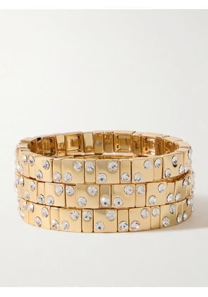 Roxanne Assoulin - Twinkle Twinkle Set Of Three Gold-tone Crystal Bracelets - One size