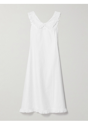 Molly Goddard - Laura Ruffled Cotton Midi Dress - White - UK 6,UK 8,UK 10,UK 12,UK 14