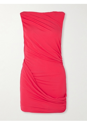 Christopher Esber - Diya Open-back Asymmetric Draped Jersey Mini Dress - Pink - UK 4,UK 6,UK 8,UK 10,UK 12,UK 14