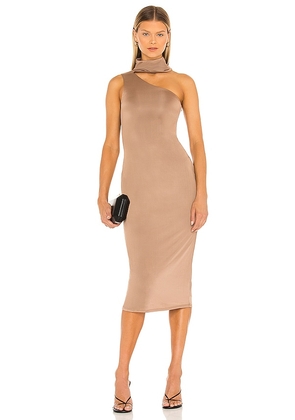 NBD Kristiana Midi Dress in Brown. Size XS.