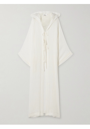 Lisa Marie Fernandez - Hooded Linen-blend Gauze Coverup - White - 0,1,2,3,4