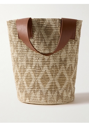 SENSI STUDIO - Leather-trimmed Straw Tote - Neutrals - One size