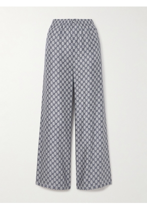 Gucci - Gg Supreme Printed Silk-twill Pajama Pants - Blue - IT36,IT38,IT40,IT42,IT44,IT46