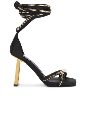 Jeffrey Campbell Zipped-Up Sandal in Black. Size 6.5, 7.5.