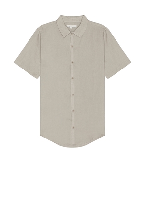onia Jack Air Linen Shirt in Tan. Size M, S, XL/1X.