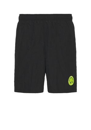 Market Smiley Grand Slam Shorts in Black. Size M, S, XL/1X.