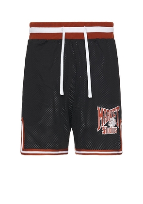 Market Bulldogs Mesh Shorts in Black. Size M, S, XL/1X.