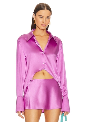 SER.O.YA Sebastian Silk Blouse in Purple. Size S.