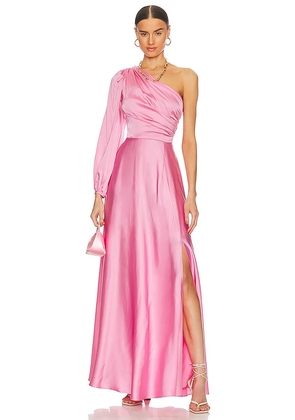 AMUR Elsabet One Shoulder Gown in Pink. Size 2.