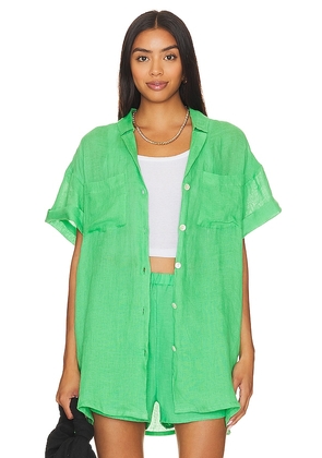 vitamin A Playa Pocket Blouse in Green. Size M.
