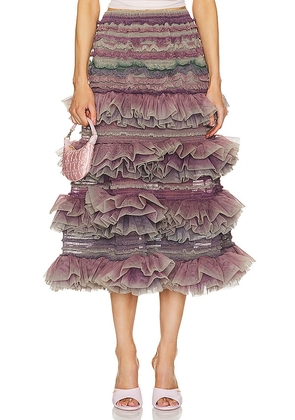 Susan Fang Tulle Midi Skirt in Purple. Size M, XS.