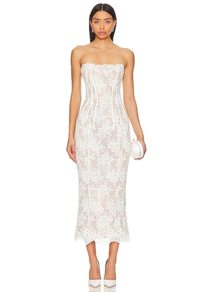 V. Chapman Capulet Midi Dress in White. Size 12.