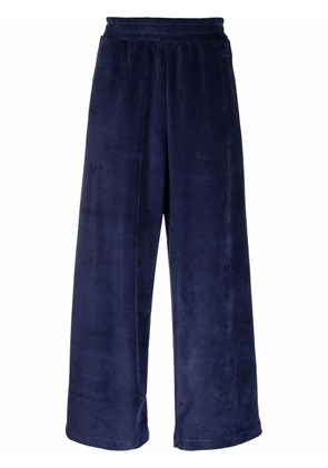 Sunnei velvet-effect slip-on palazzo trousers - Blue