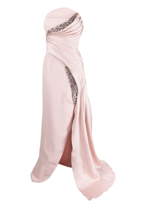 Gaby Charbachy crystal-embellished bandeau gown - Pink