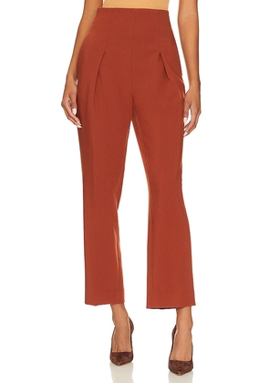 1. STATE High Waisted Pleated Carrot Pant in Rust. Size 8.