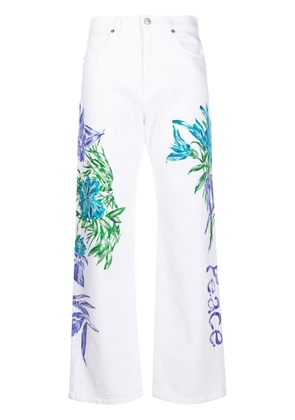 P.A.R.O.S.H. floral-print cotton trousers - White