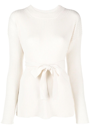 Fabiana Filippi slit-detail ribbed-knit top - White
