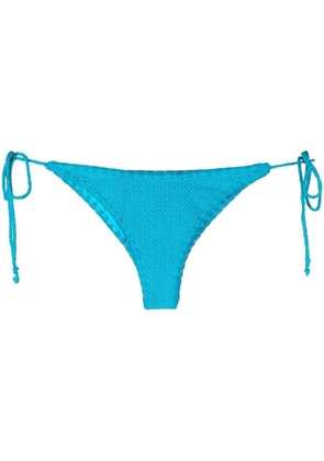 MC2 Saint Barth embroidered-logo knit bikini bottoms - Blue