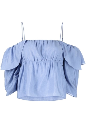 Vince cold-shoulder ruffle blouse - Blue