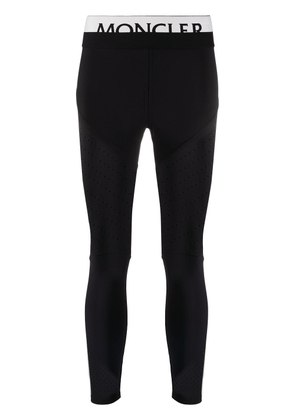 Moncler logo waistband leggings - Black
