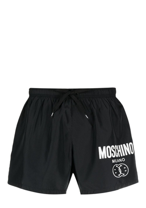 Moschino logo-print drawstring swim shorts - Black