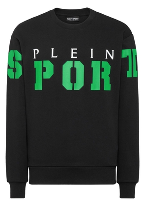 Plein Sport logo-print cotton sweatshirt - Black