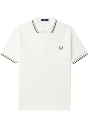 Fred Perry embroidered-logo cotton polo shirt - White