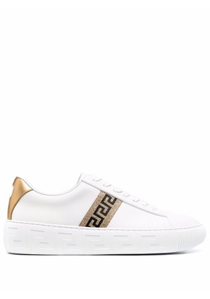 Versace Greca-print flatform sneakers - White