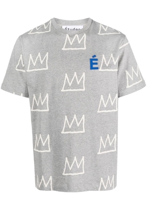 Etudes crown-print organic cotton T-shirt - Grey
