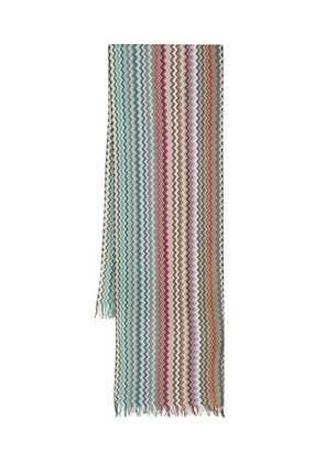 Missoni zigzag woven cotton scarf - Orange
