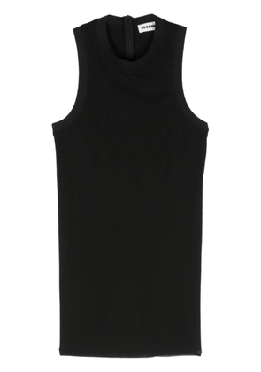 Jil Sander double-layered silk tank top - Black