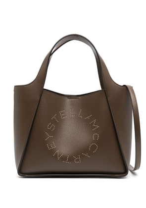 Stella McCartney Logo studded leather tote bag - Brown