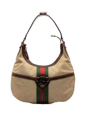 Gucci Pre-Owned 2000-2015 Web Reins Canvas hobo bag - Brown