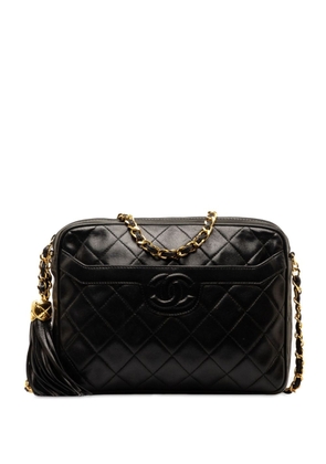 CHANEL Pre-Owned 1991-1994 CC Quilted Lambskin Tassel crossbody bag - Black