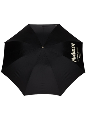 Alexander McQueen Graffiti logo-print umbrella - Black