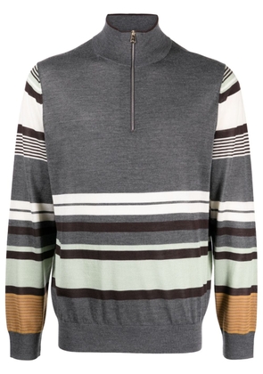 Paul Smith striped half-zip jumper - Grey