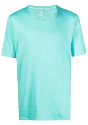 120% Lino crew neck short-sleeved T-shirt - Blue