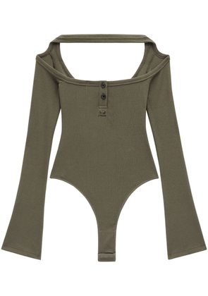 Courrèges cut-out ribbed bodysuit - Green